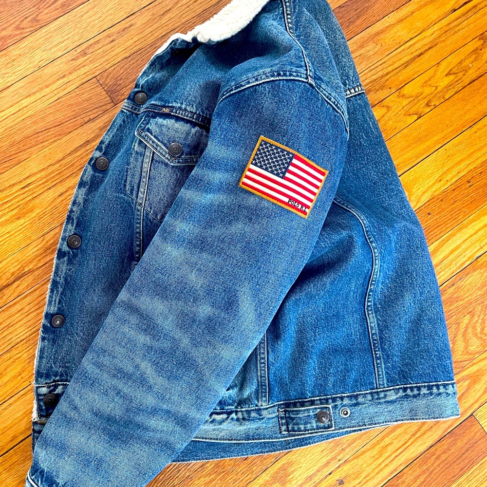 Jacket denim for men size large